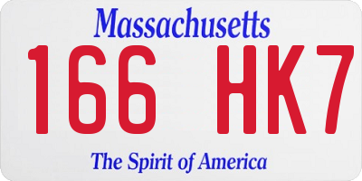 MA license plate 166HK7