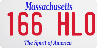 MA license plate 166HL0