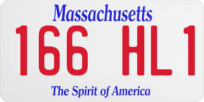 MA license plate 166HL1