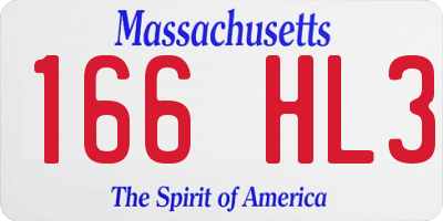 MA license plate 166HL3