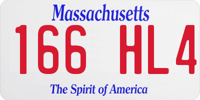 MA license plate 166HL4