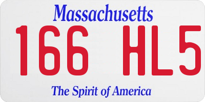 MA license plate 166HL5