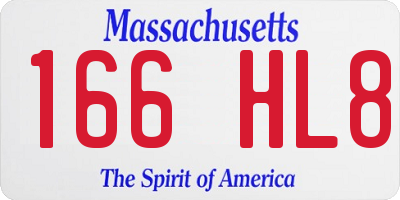 MA license plate 166HL8