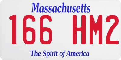 MA license plate 166HM2