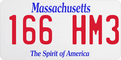 MA license plate 166HM3