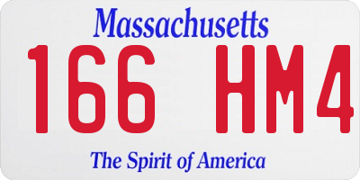 MA license plate 166HM4