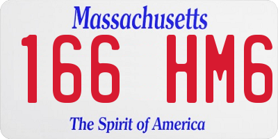 MA license plate 166HM6
