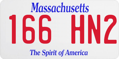 MA license plate 166HN2