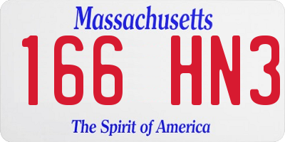 MA license plate 166HN3