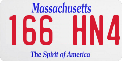 MA license plate 166HN4