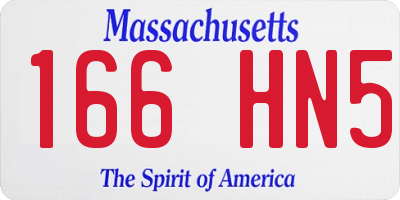 MA license plate 166HN5