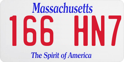 MA license plate 166HN7
