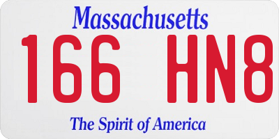 MA license plate 166HN8