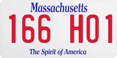 MA license plate 166HO1