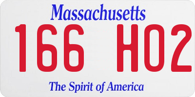 MA license plate 166HO2