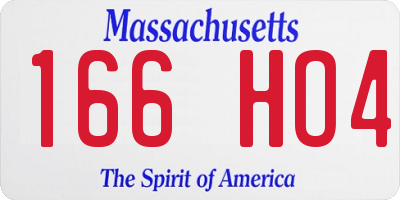MA license plate 166HO4