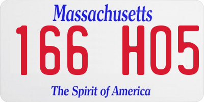 MA license plate 166HO5