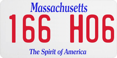 MA license plate 166HO6