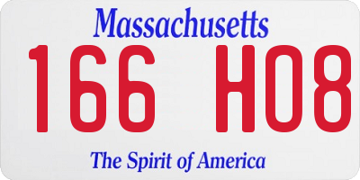 MA license plate 166HO8