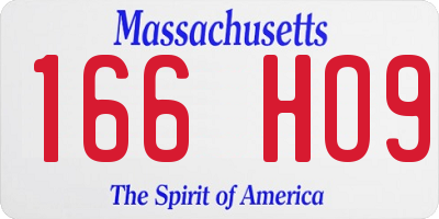 MA license plate 166HO9