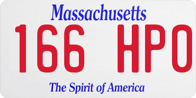 MA license plate 166HP0