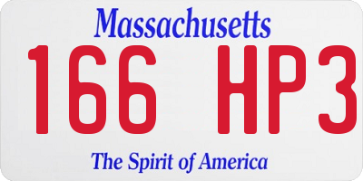 MA license plate 166HP3