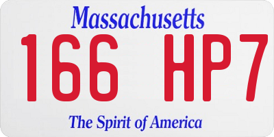 MA license plate 166HP7