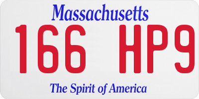MA license plate 166HP9
