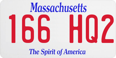 MA license plate 166HQ2