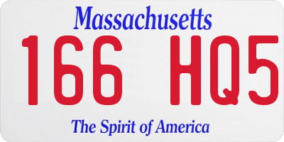 MA license plate 166HQ5