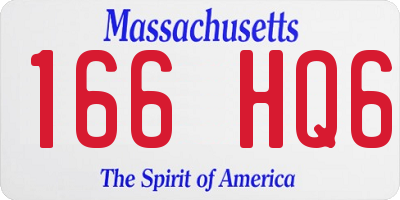 MA license plate 166HQ6