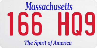 MA license plate 166HQ9