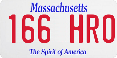 MA license plate 166HR0