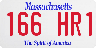 MA license plate 166HR1