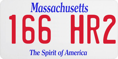 MA license plate 166HR2