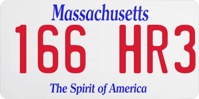 MA license plate 166HR3