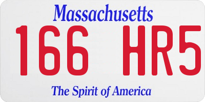 MA license plate 166HR5