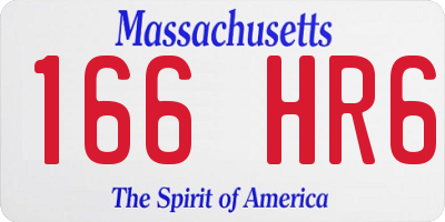 MA license plate 166HR6