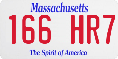 MA license plate 166HR7