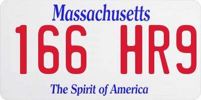 MA license plate 166HR9