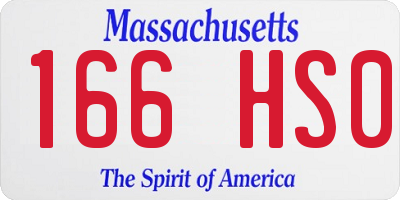 MA license plate 166HS0