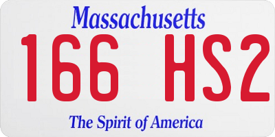 MA license plate 166HS2