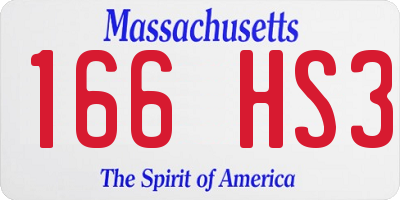 MA license plate 166HS3