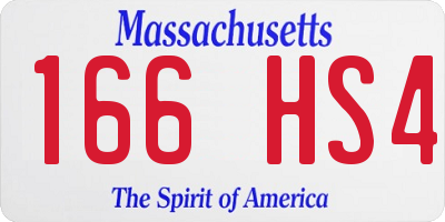 MA license plate 166HS4