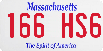 MA license plate 166HS6