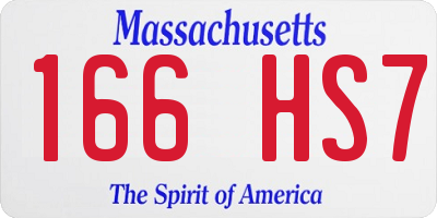 MA license plate 166HS7