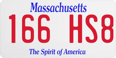 MA license plate 166HS8