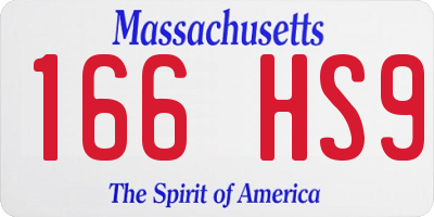 MA license plate 166HS9