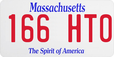 MA license plate 166HT0