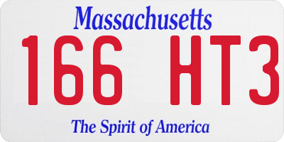 MA license plate 166HT3
